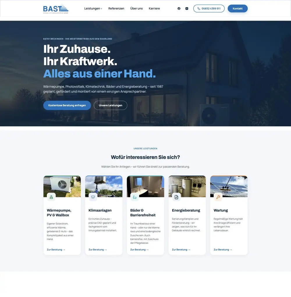 Screenshot der Website bast-energie.de