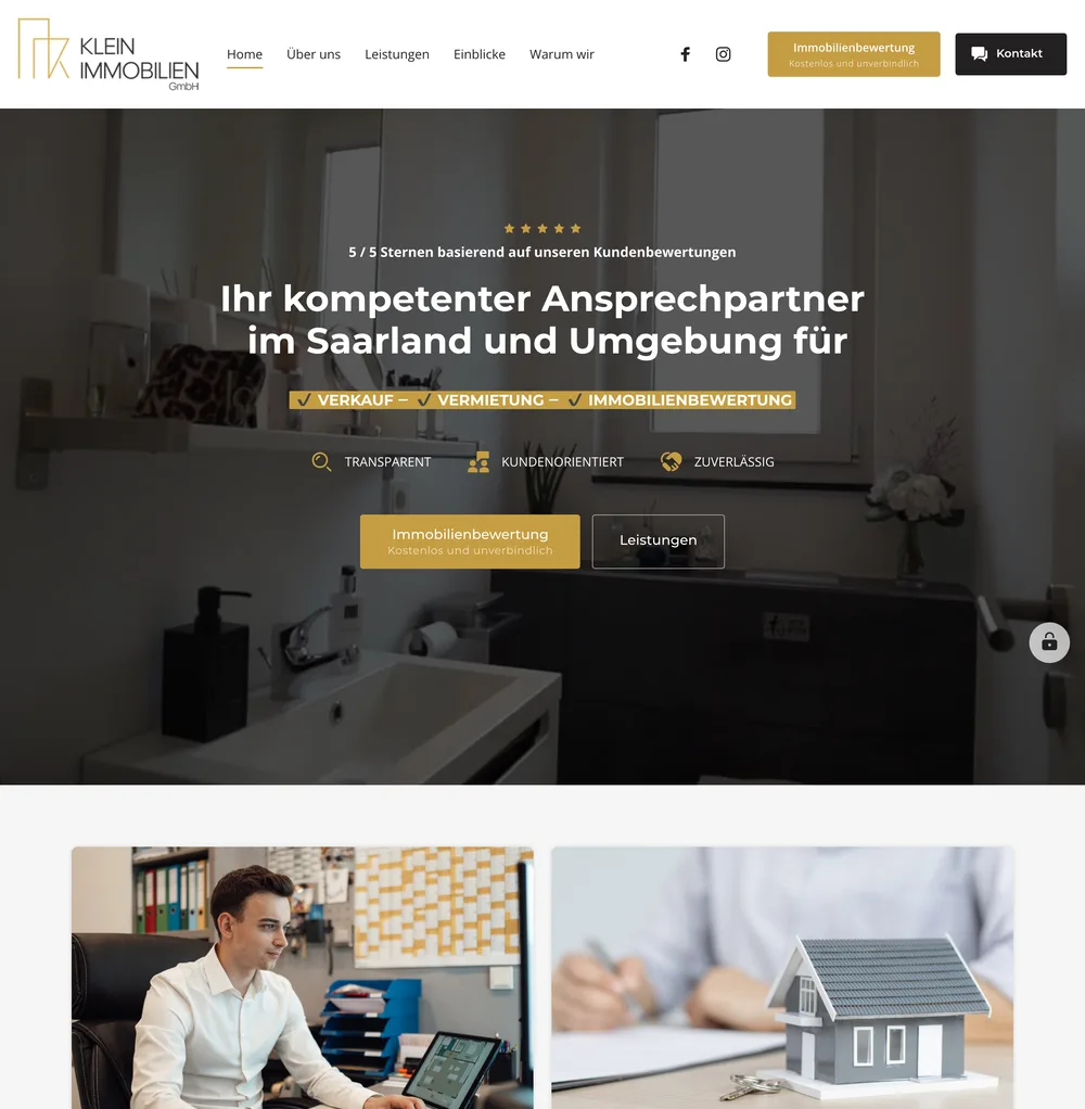 Screenshot der Website klein-immobilienberatung.de