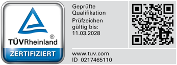 TÜV Rheinland zertifiziert