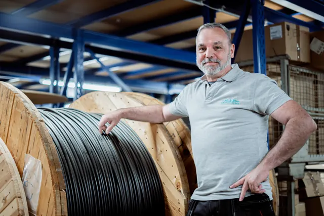 Foto aus der Produktion für Rode Glasfasertechnik