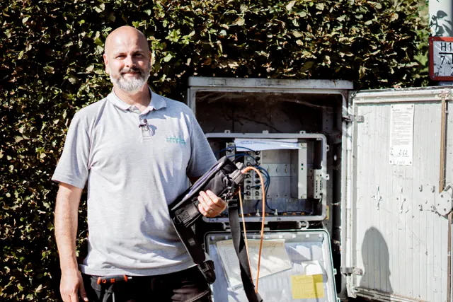 Foto aus der Produktion für Rode Glasfasertechnik